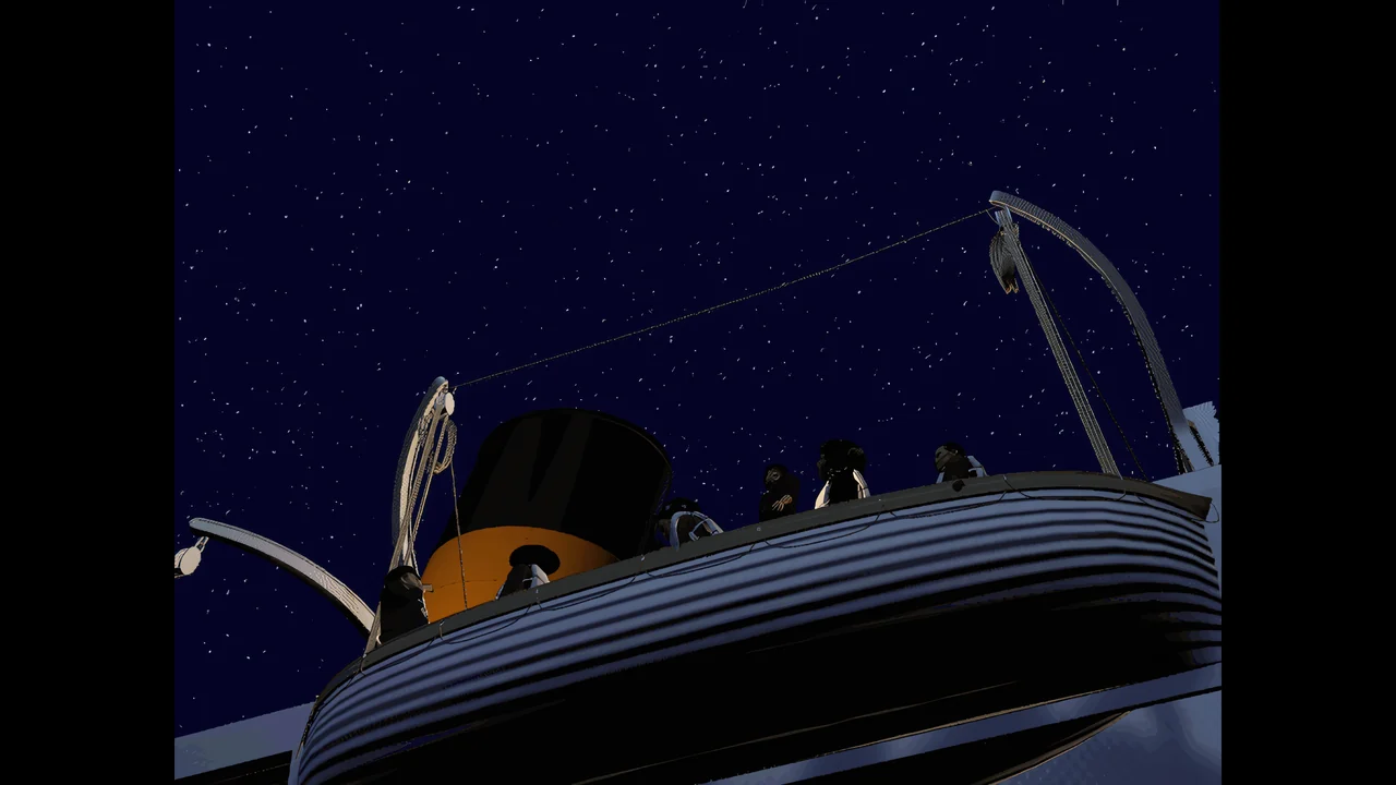 Abandon ship at the davits