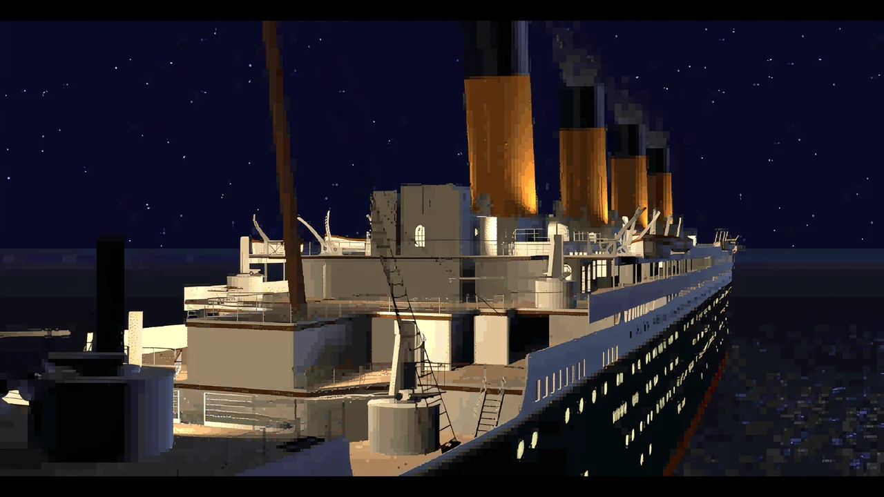 The Titanic at night