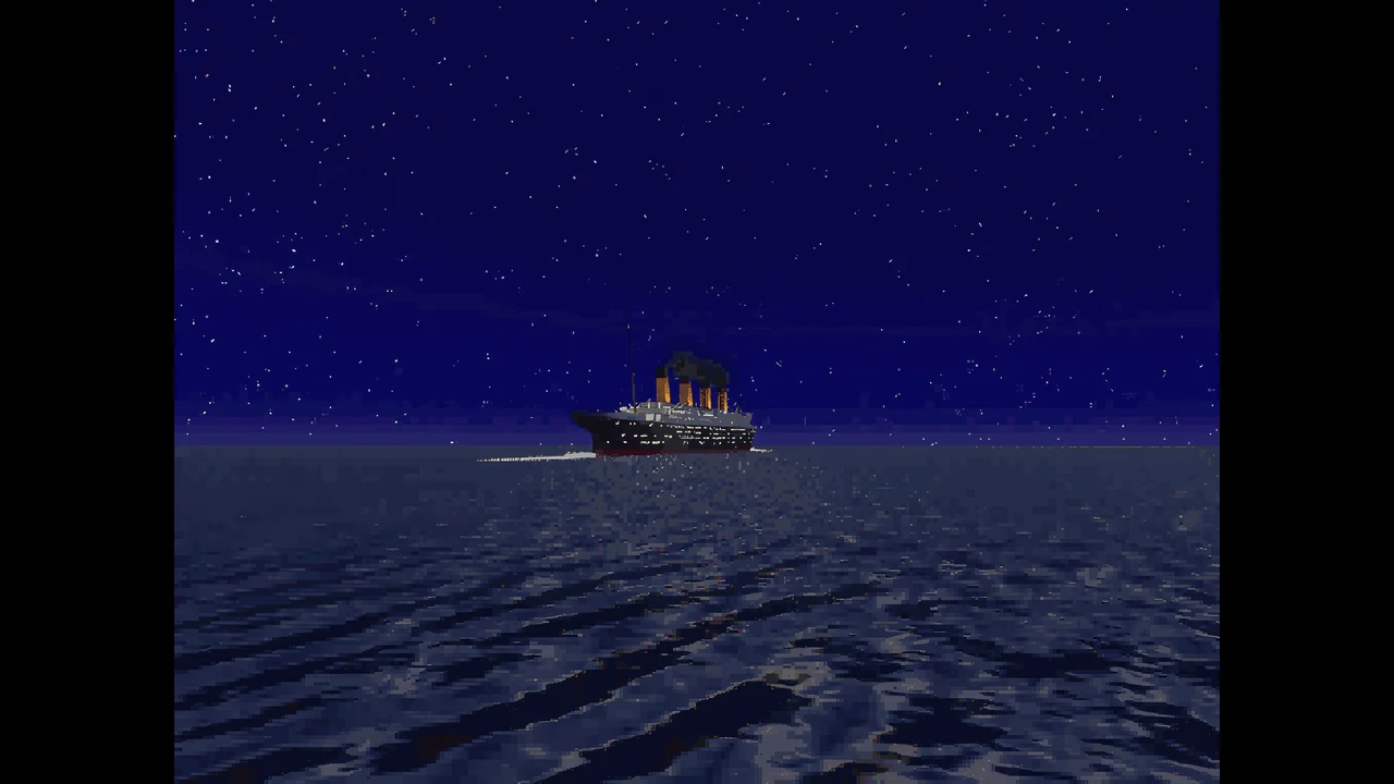 The Titanic at full steam